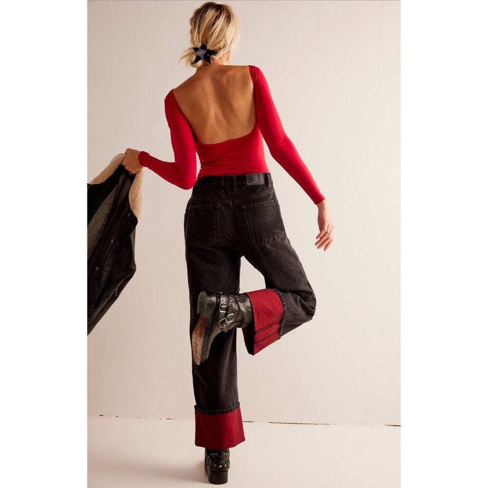 Free People Final Countdown Low Rise Cuffed Boyfriend Jeans